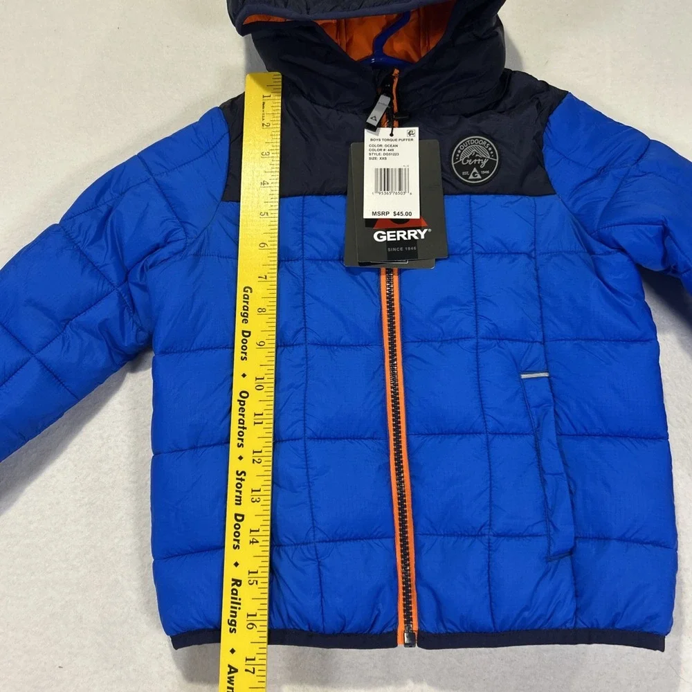 Gerry Boys Torque Puffer Jacket Blue Insulated Hooded DG51223 Size XXS (4/5)